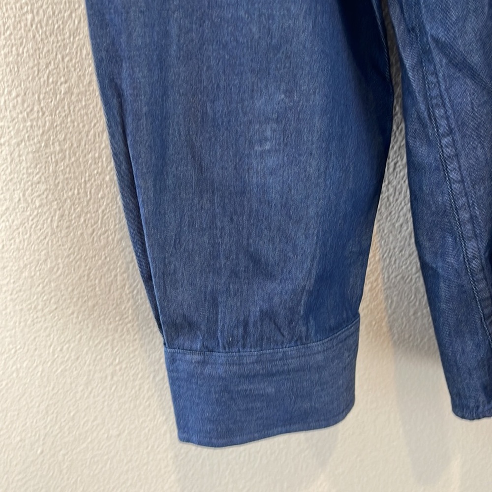 Tommy Hilfiger Button Up Casual Dress Shirt Navy Blue - Picture 5 of 9